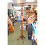 20thC Wooden coat stand of fluted and twist stem