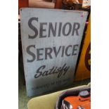 Vintage 'Senior Service Satisfy Tobacco at its Best' Aluminium sign