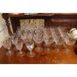 Collection of Edwardian Facetted drinking glasses