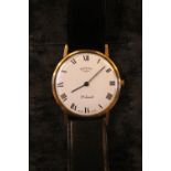 Gents 9ct Gold Rotary 21 Jewel wristwatch Swiss made on strap