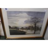 R M Bolton Watercolour of a Riverview signed