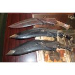 Collection of Three Gurkha knives