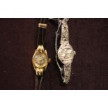 Reknown 9ct Gold cased ladies watch and a Rotary Ladies Dress watch