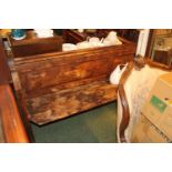 19thC Pine Pew of simple design 8ft long