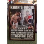 An original Amir Khan signed fight poster from Amir’s own personal collection - Khans Back, WBO