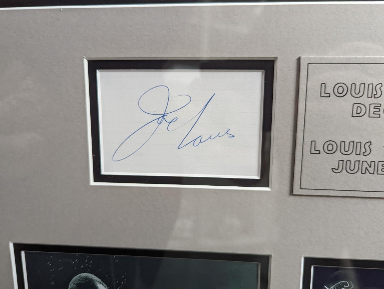 Framed Joe Louis and Jersey Joe Walcott authentic cut signatures. 2 x original ring magazines and - Image 5 of 6