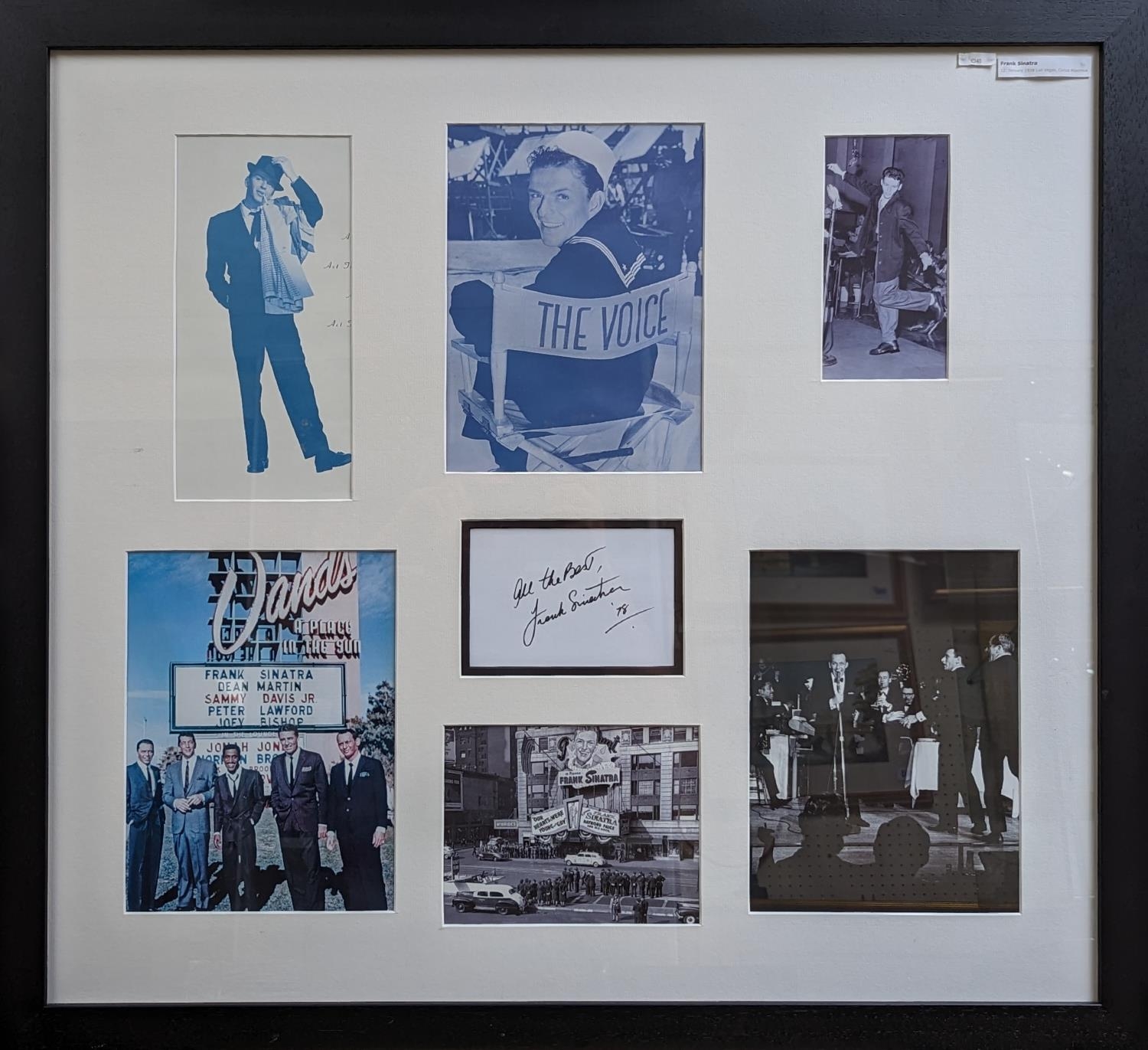 Frank Sinatra Signed Photo Collage January 1978 Las Vegas Circus Maximus. 85 x 78cm total size