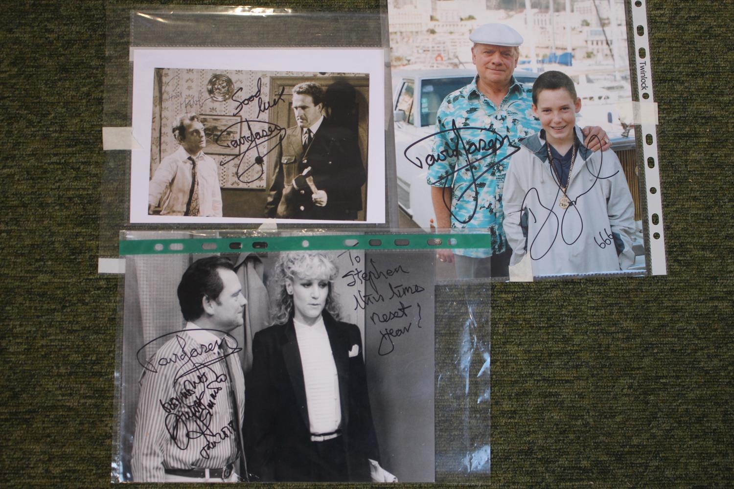 3 Only Fools and Horse signed David Jason photographic prints with COAS
