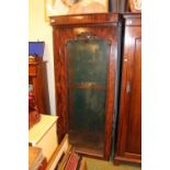 19thC Mahogany tall cabinet with glazed door and applied carved detail