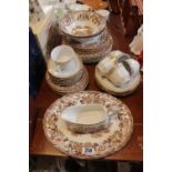 Myott Tonquin pattern part dinner service and a Bavarian gilded set of tea cups and saucers