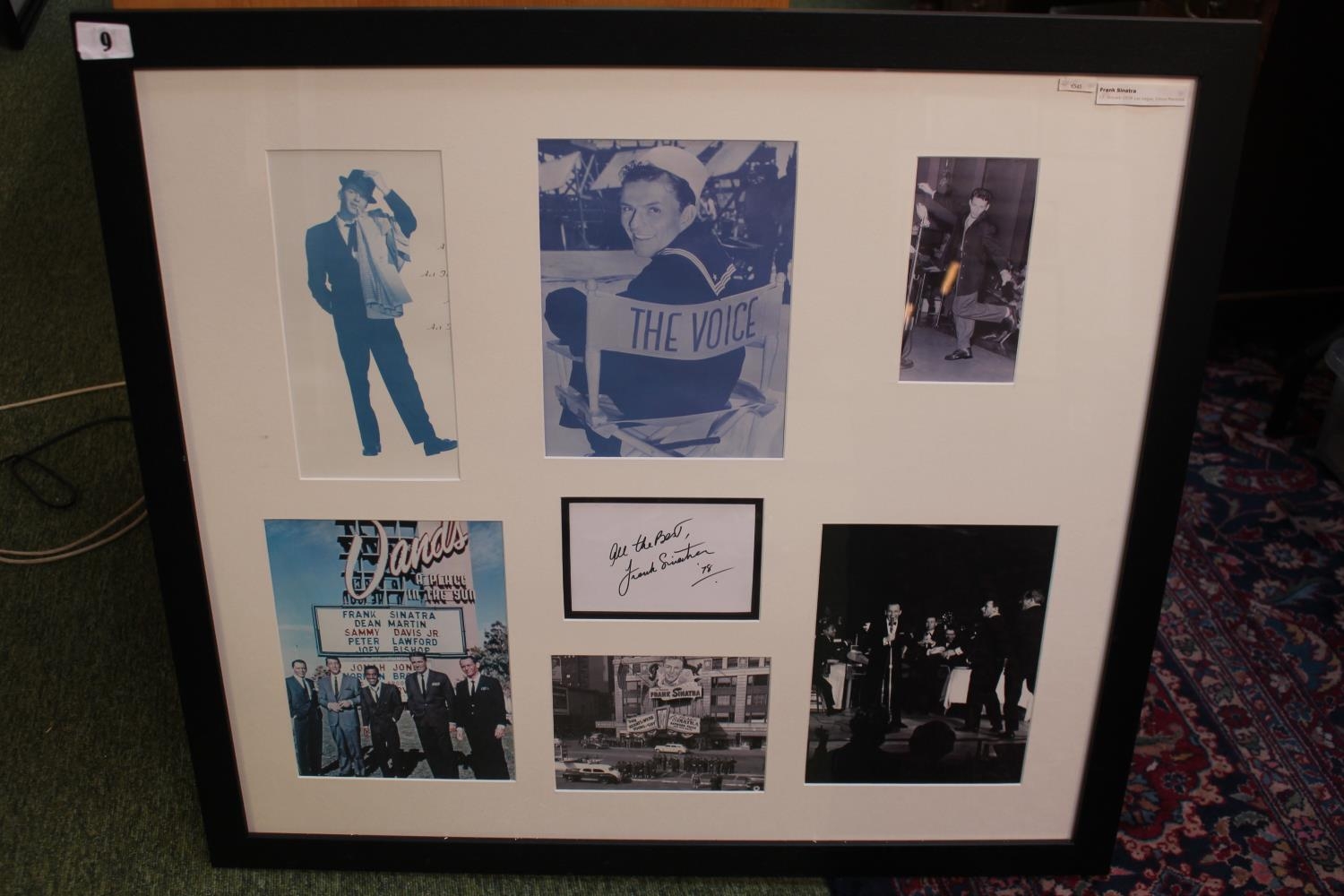 Frank Sinatra Signed Photo Collage January 1978 Las Vegas Circus Maximus. 85 x 78cm total size - Image 2 of 4