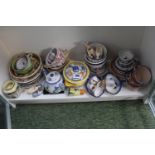 Large collection of French Quimper Pottery to include bowls, Teapot etc