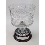 Large Cut Glass Cystal Windsor horse Race Trophy Winner 2005 on plinth .26.5cm in Height