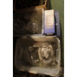 2 Boxes of assorted Crystal and glassware inc. Waterford, Dartington etc