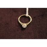 Ladies Solitaire CZ Set ring Size L. 1.6g total weight