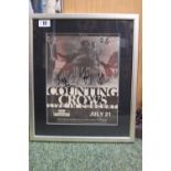Counting crows framed poster - live in concert signed July 2021. 42x 37cm total size
