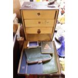 The Crimony Company Leather travelling chest and assorted Ephemera