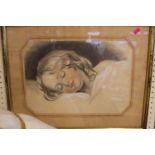 In the Style of Bessie Pease Gutmann Pastel framed and mounted