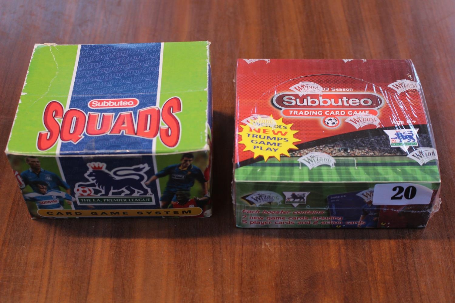 Subbuteo FA Premier League Card Game System Squads boxed set and 2002 - 2003 Sealed Subbuteo Trading