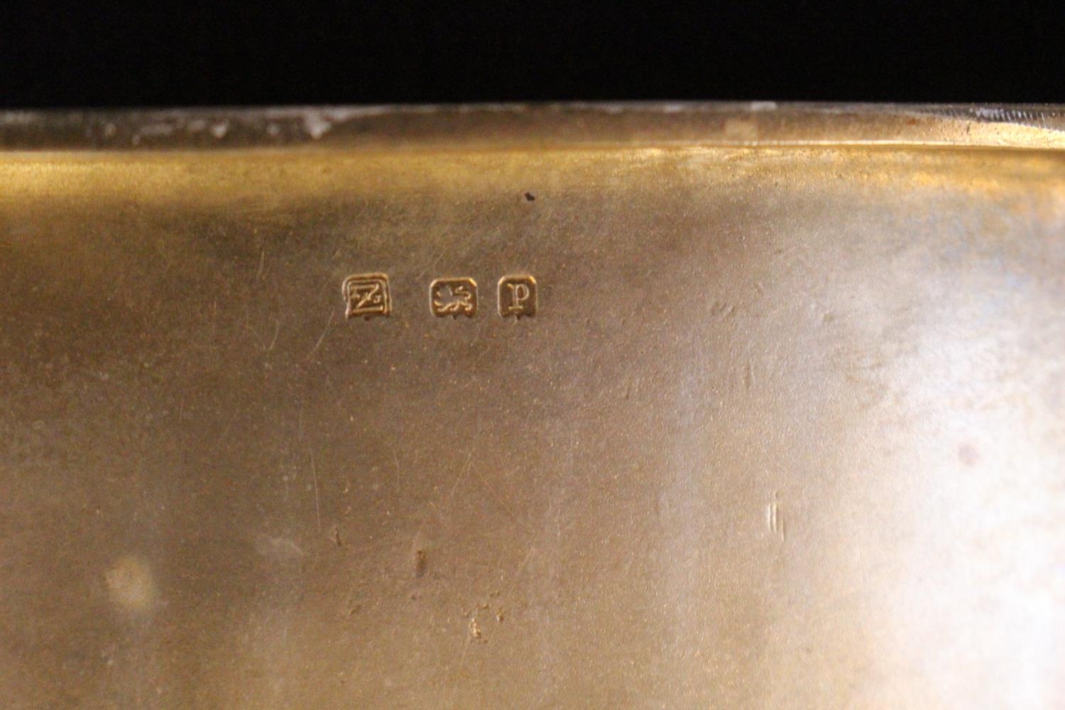 Silver curved cigarette case Birmingham 1939 by A & J Zimmerman 148g - Image 3 of 3