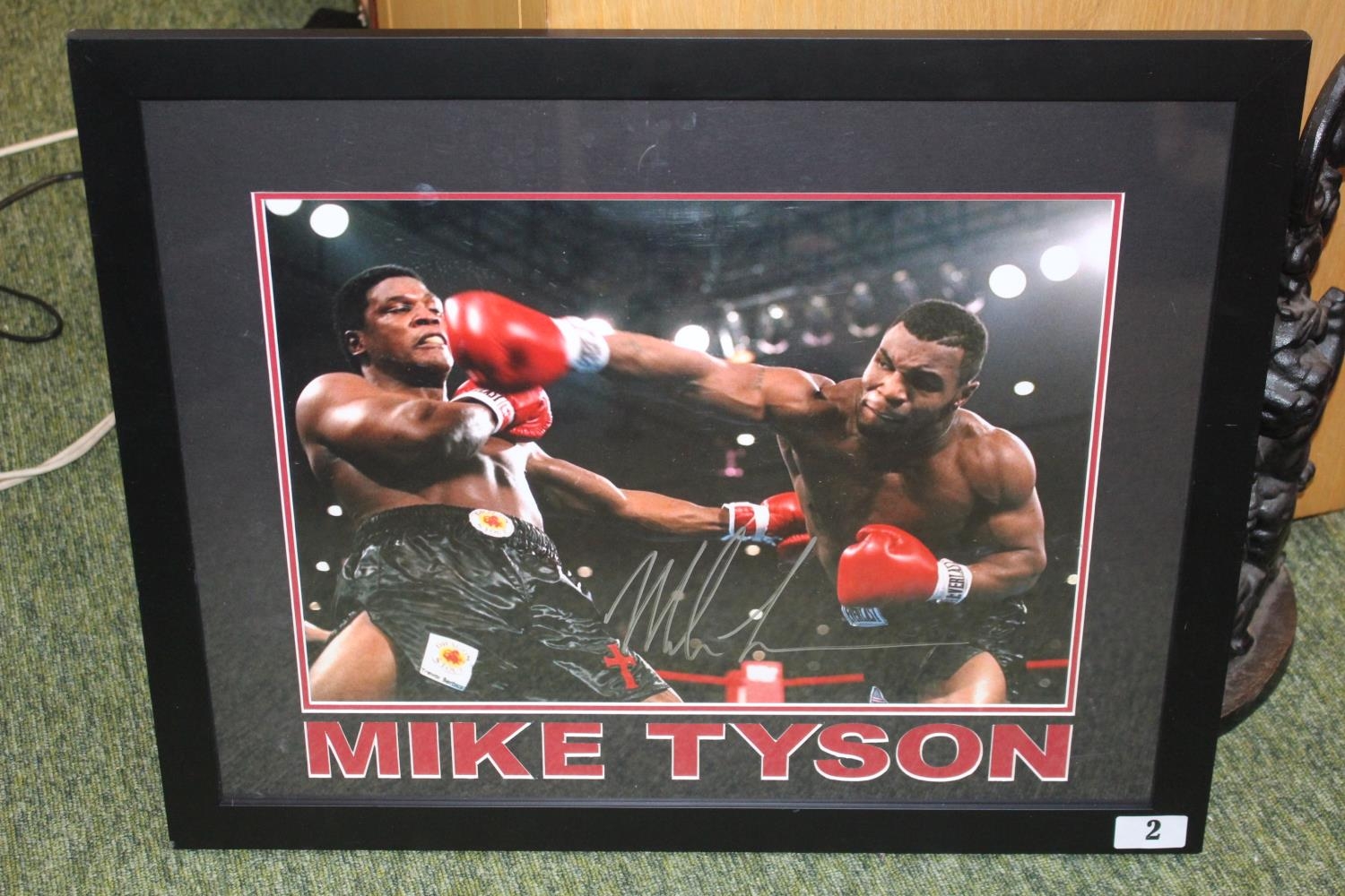 Mike Tyson Signed Lithographic photograph signed. 56 x 46cm total size