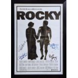 Rocky hand signed later lithographic printed film poster. Signed by Carl Weathers, Burt Young, Talia