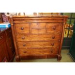 Victorian Mahogany Scotch Chest of drawers with pillar supports
