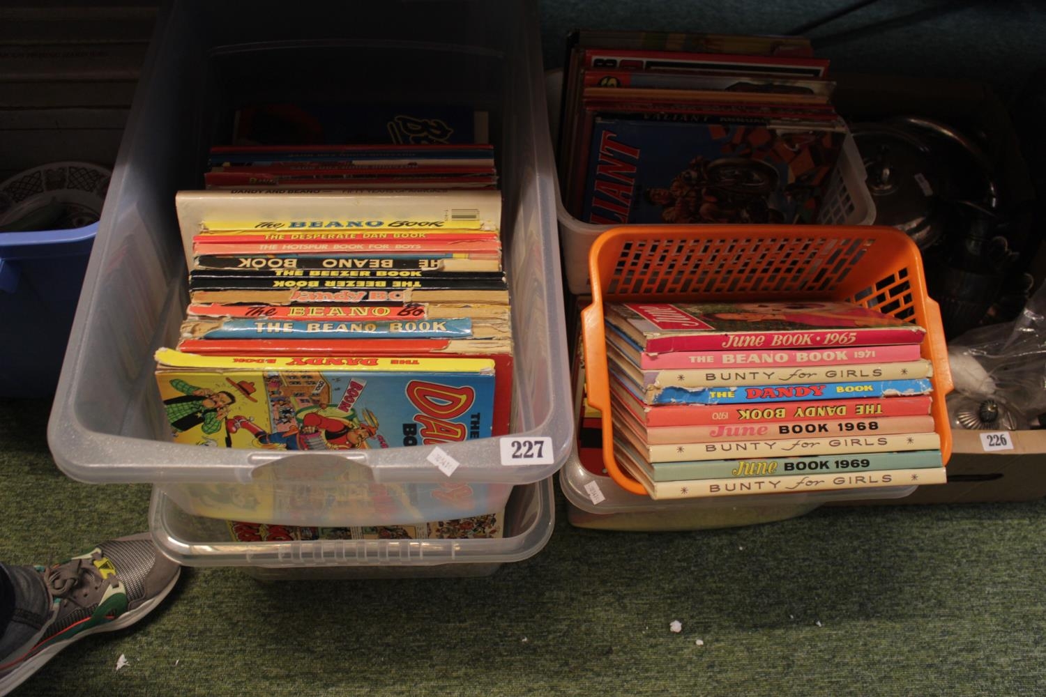 5 Boxes of assorted Beano, Dandy and other annuals