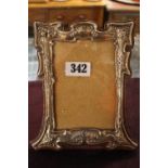 Art Nouveau Silver embossed photo frame 'Dinna Forget'