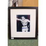 Jake LaMotta signed Photographic print framed and mounted. 43 x 48cm total size. with COA to reverse