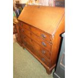 Georgian Oak Fall front bureau with fitted interior