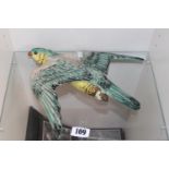 Large Goldscheider Parrot wall plaque with marks to back