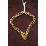 Ladies 9ct Gold Bracelet with padlock 15g total weight