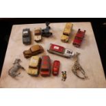 Collection of assorted Playworn Dinky & Corgi Vehicles