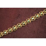 Ladies 9ct Gold Turquoise set bracelet 15.4g total weight