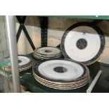 Royal Doulton Carlyle dinner ware, six dinner plates, six medium plates and six small plates