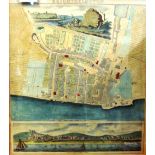 A late 18th Century/early 19th Century map of Brighthelmstone laid to board with minor periph