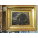 An oil on canvas landscape in good gilt frame