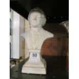 A bust of Schubert