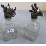 A pair animal decanters