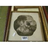 A pair of botanical prints, print Numidian Crane and a print after Watteau