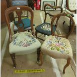 An Edwardian chair and other chairs