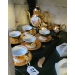 A continental gold lustre coffee set