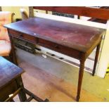 A mahogany desk (one leg missing)