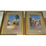 Two chromolithographs David Malcolm 'An Eastern Gateway' and 'Entrance to Mosque'