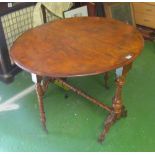 A Victorian walnut Sutherland table on twist pillar supports and carved splayed legs