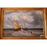 A 19th Century English School seascape oil 20ins x 30ins