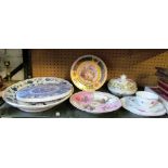 A Vienna plate, Nymphenburg cup, saucer and plate, Meissen plate (seconds) and other china