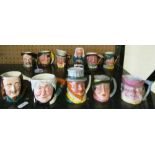 Eleven small toby jugs