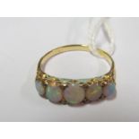 An opal five stone ring size R 2.9g